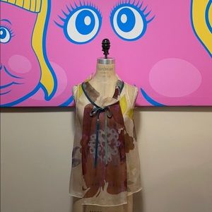 Rozae Nichols Silk Chiffon Floral Top